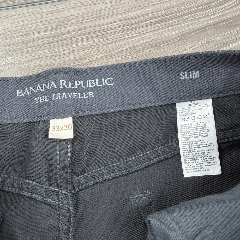 Banana Republic Men's The Traveler Slim Fit Denim Jeans Grey Size 33x30